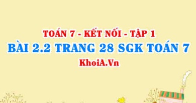 Bài 2.2 trang 28 SGK Toán 7 tập 1 Kết nối tri thức